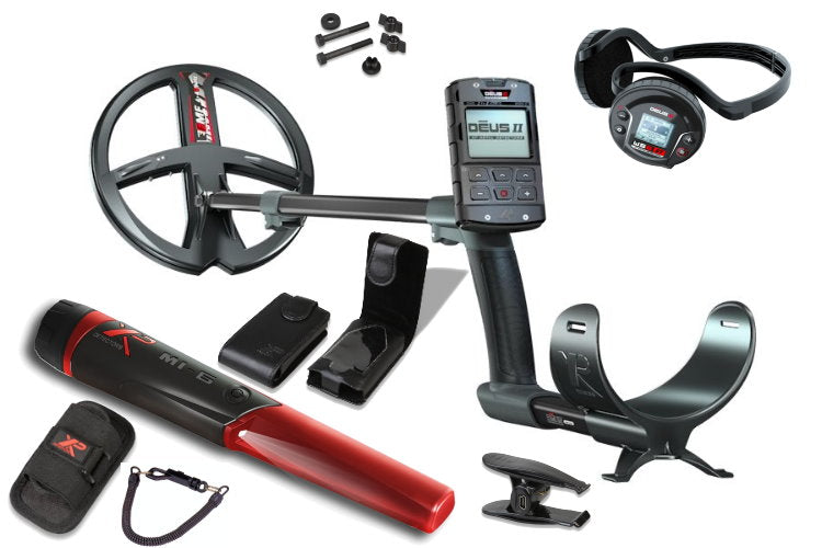 Metalldetektor XP DEUS II mit Funkkopfhörer WS6 ST und MI-6 Pinpointer