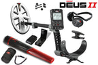 Metalldetektor XP DEUS II mit HF2 Goldsuchspule & Funkkopfhörer WSA ST & MI-6 Pinpointer